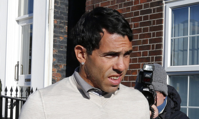 Manchester City football player Carlos Tevez at Macclesfield Magistrates' Court.