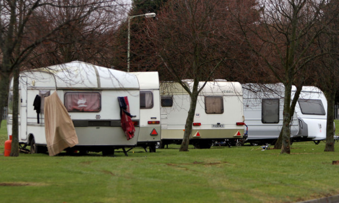 Travellers at Claverhouse Industrial Estate, Dundee.