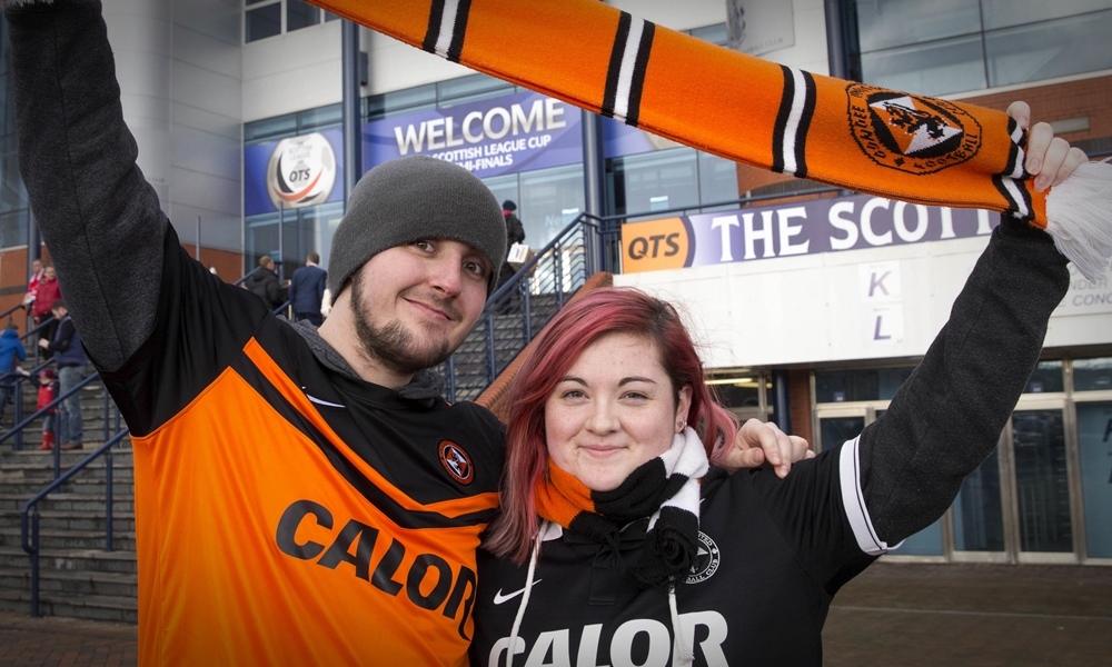 Dundee United fans before the Scottish Communities League Cup, Semi Final at Hampden Park, Glasgow. PRESS ASSOCIATION Photo. Picture date: Saturday January 31, 2015. See PA story SOCCER Dundee. Photo credit should read: Jeff Holmes/PA Wire. EDITORIAL USE ONLY