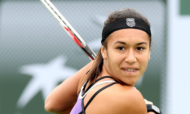 Heather Watson in action at the BNP Paribas Open at Indian Wells.