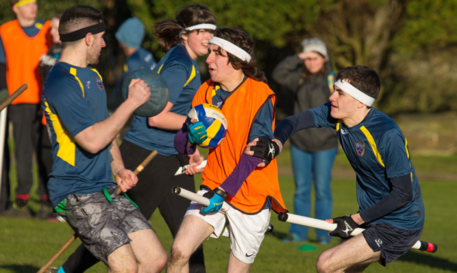 The Snidgets and Skrewts in action for the Quidditch Scottish Cup in St Andrews.