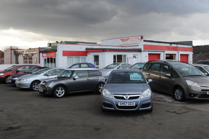 The forecourt of the South Road Motor Company from where the cars were stolen.