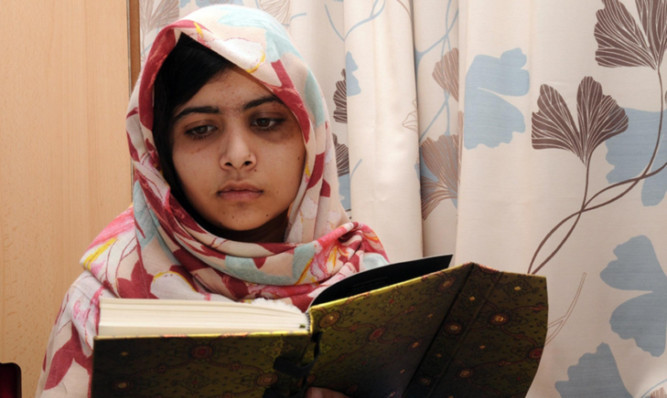 Malala has announced the first donation from her new education charity with the support of Angelina Jolie.