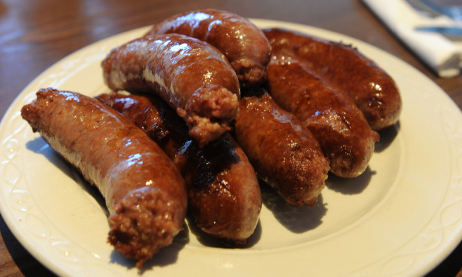 The Buckfast sausages created by Lindsay's Butchers.