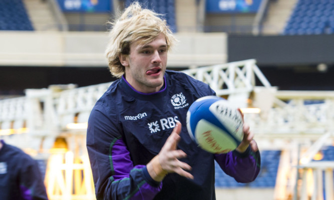 Richie Gray in Scotland training this week.