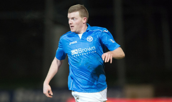Brian Easton in action for St Johnstone.