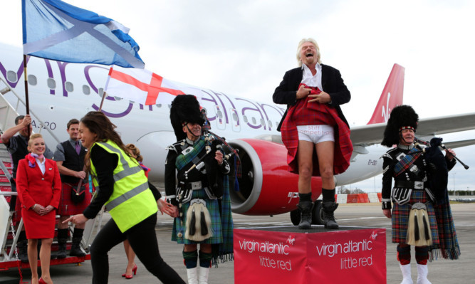 Sir Richard Branson flashing his underpants was too much for this member of staff at Edinburgh Airport.