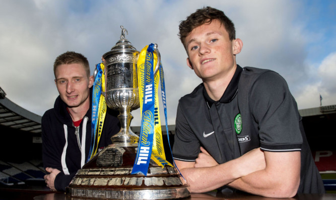 09/02/15
HAMPDEN - GLASGOW
Dundee Utd's Chris Erskine (left) and Celtic's Liam Henderson look ahead to their upcoming William Hill Scottish Cup Quarter-Final tie.