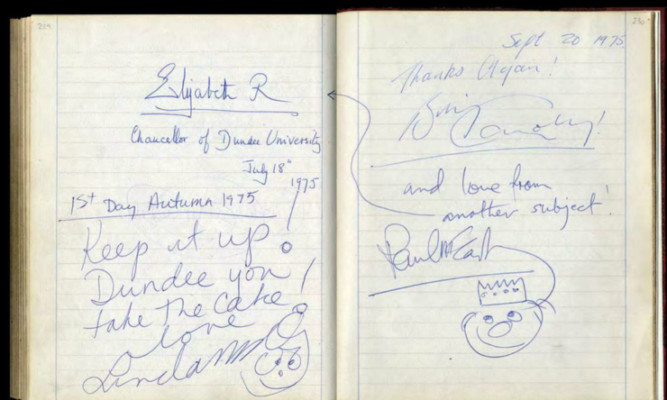 The Caird Hall autograph book.