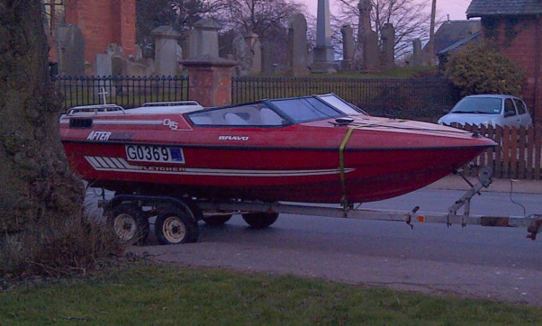 The 17ft Fletcher speedboat that was stolen from a driveway in Inchture.