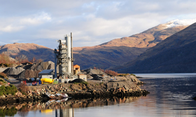 Quarrying at Breedon's Bonawe facility on the west coast of Scotland.