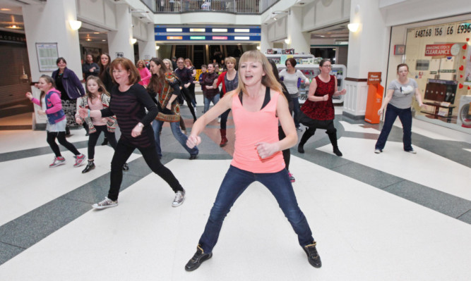 Dancers taking part in the flashmob at the Wellgate.
