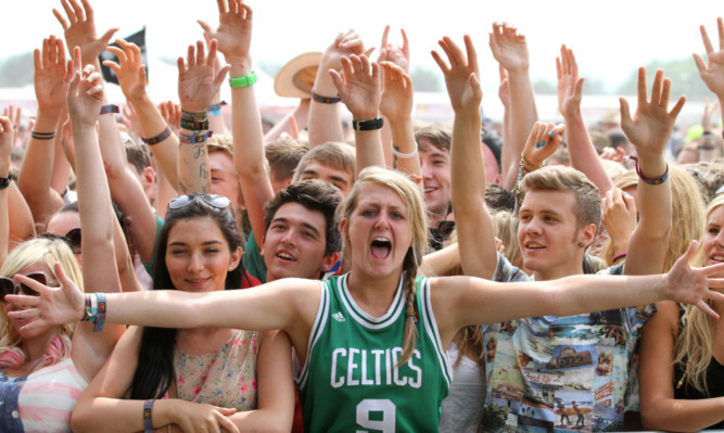 Revellers at T in the Park.