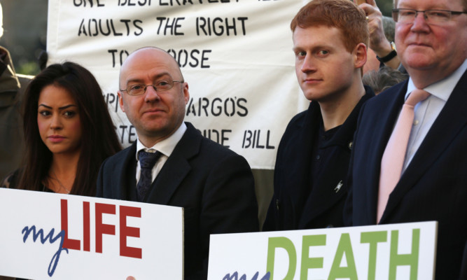 Patrick Harvie MSP and Campaigners supporting the Assisted Suicide Scotland Bill to hold a rally.