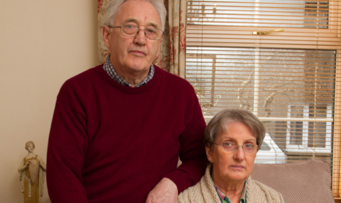 Joyce Morton at home in Green Street, Forfar, with her husband Ernie.