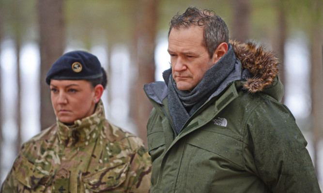 Alexander Armstrong with the marines in Norway.