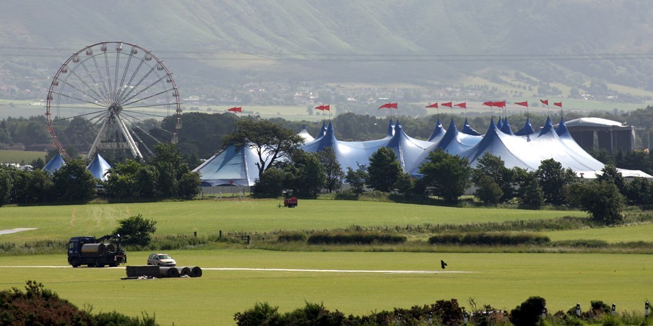 Steve MacDougall, Courier, T in the Park, Balado, Kinross. Extra picture showing the site prior to the event launch on Friday.