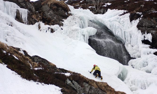 A photo of an ice climber in Corrie Fee, by Courier reader Ellis Lawrence.