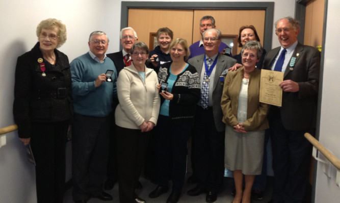 Representatives from NODA UK with the Carnoustie Musical Society.