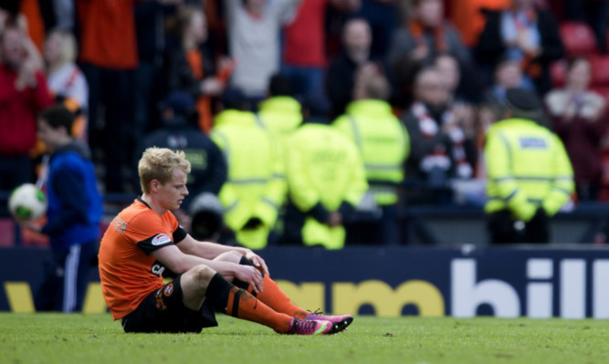 Disappointment for Gary Mackay-Steven, who was one of United's star performers on the day.