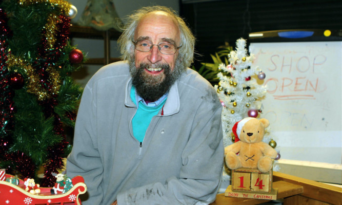 Doug McLaren in the pop up charity shop on Lochee High Street.