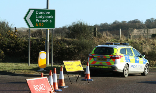 The A92 was closed on Saturday morning while the accident was investigated.