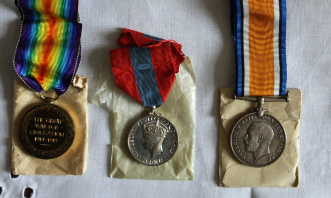 Some of the medals which Janice Kennedy found.