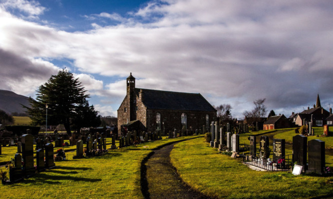 Strathmiglo in Fife shows how a well cared for cemetery can be a place for quiet contemplation.