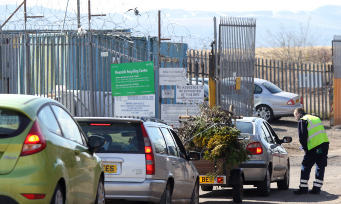 The Riverside Recycling depot had to deal with queues of cars.