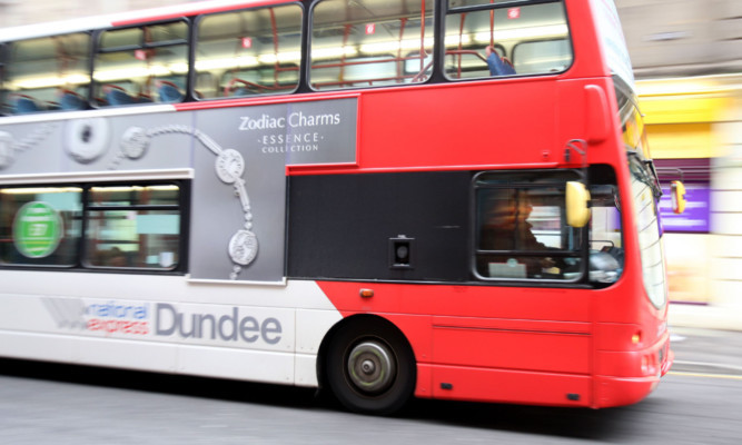 A National Express Dundee bus.