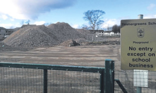 The cleared site of the former Timmergreens Primary School. Work on the replacement primary is due to get under way next month.