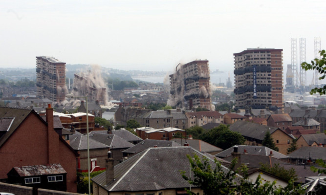 The demolition of the Alexander Street multis in 2011 is captured in these three photographs.