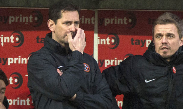 Dundee United manager Jackie McNamara (left) and assistant Simon Donnelly.