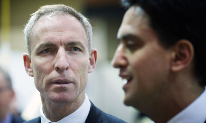 Jim Murphy with Ed Miliband in Glasgow.