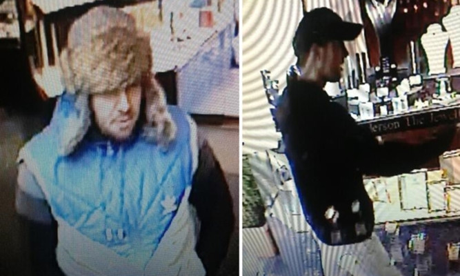 CCTV images of the suspects in the Stephen Henderson store raid.