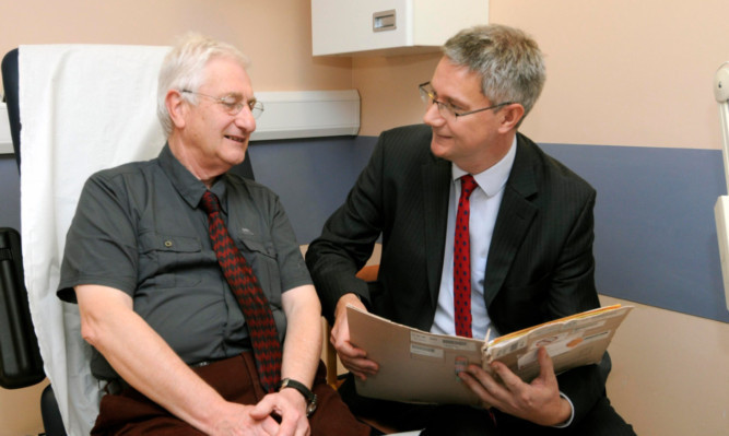 Michael Archibald (left) with Professor Andrew Morris at the Strathmore Diabetes Centre.