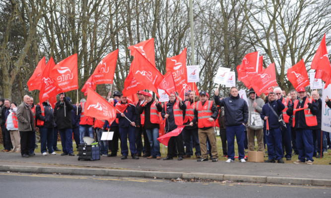 The rally following the walkout by porters at Ninewells and Royal Victoria hospitals.