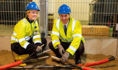 SSE trainee Laura Sneddon and Energy and Skills Minister Matthew Hancock.