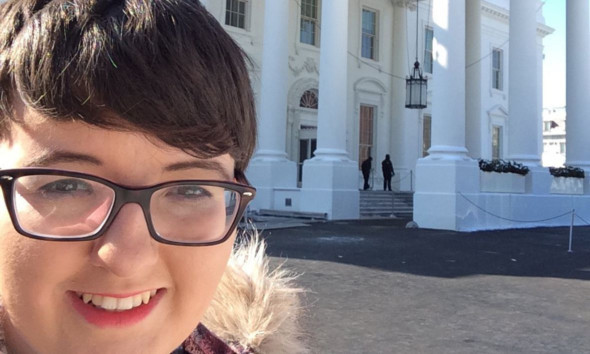 Dundee and Angus College student Jordan Poland could not resist a selfie in front of the White House.