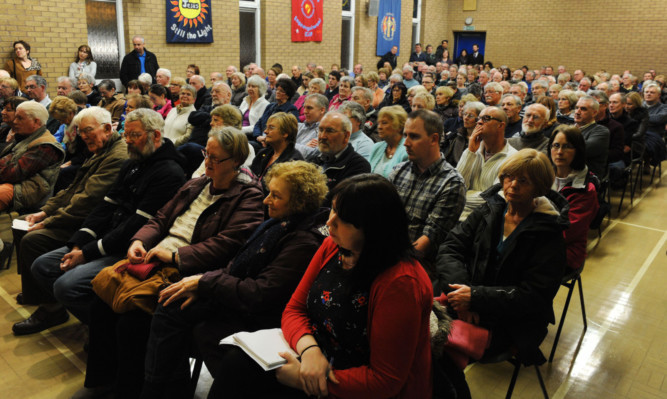 The packed hall at Dalgety Parish Church.