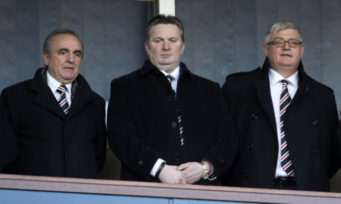 Rangers have suspended (from left) Derek Llambias,Sandy Easdale, anddirector Barry Leach.