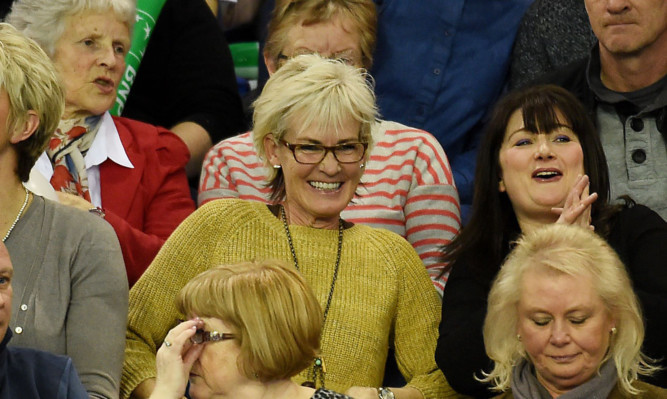 Judy Murray (centre) watching son Andy seal the winning match against the USA at the weekend.