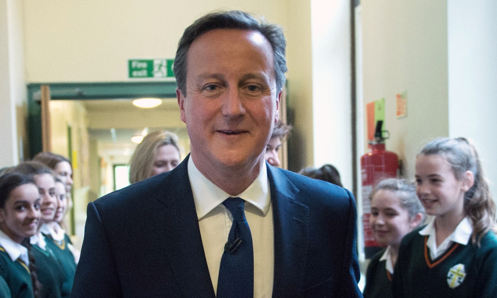 LONDON, ENGLAND - MARCH 9: Prime Minister David Cameron meets pupils during a visit to the Green School For Girls with education secretary Nicky Morgan, on March 9, 2015 in London, United Kingdom. 500 or more free schools would be opened in England in the next five years under a Conservative government, Mr Cameron has pledged. (Photo by Stefan Rousseau - WPA Pool/Getty Images)