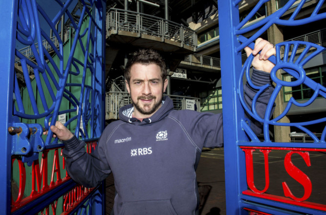 Greig Laidlaw at Murrayfield's Famopus Grouse Gates.