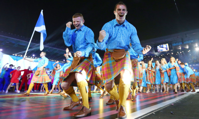 Team Scotland arriving for the Commonwealth Games opening ceremony last July.