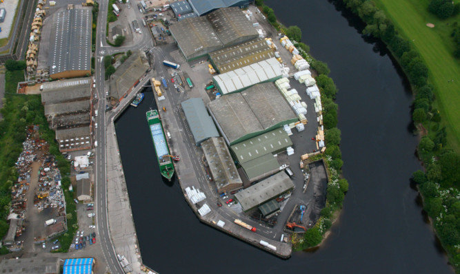 An aerial view of Perth harbour.