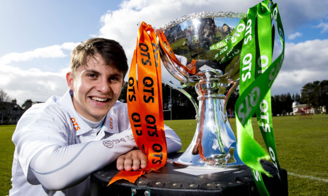 Charlie Telfer with the League Cup.