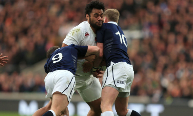 Greig Laidlaw and Finn Russell struggle to bring down England's wrecking ball, Billy Vunipola
