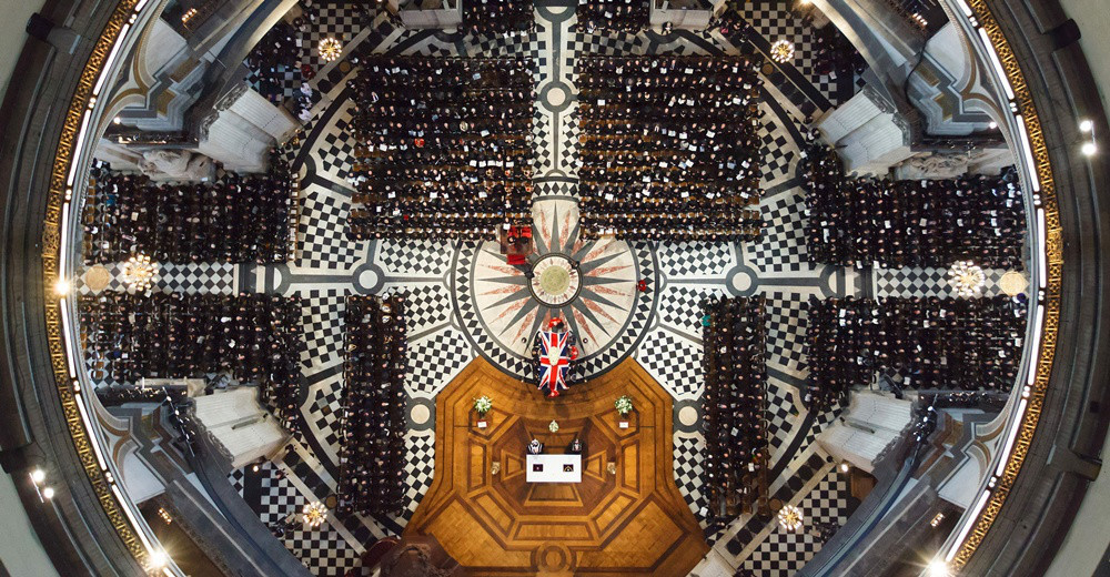 The Queen led mourners at the ceremonial funeral of Baroness Thatcher in St Pauls Cathedral, as thousands lined the streets of London to pay their respects to the UKs first female prime minister. Lady Thatcher, who died aged 87, was given full military honours, with the coffin bearing her body brought in procession to the cathedral on a gun carriage drawn by six black horses. Predictions of large-scale protests on the funeral route proved unfounded, but groups across the country also chose to register their anger at the former prime ministers time in power.