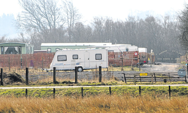 Crookmoss authorised Travellers camp, Crook of Devon, by Kinross.